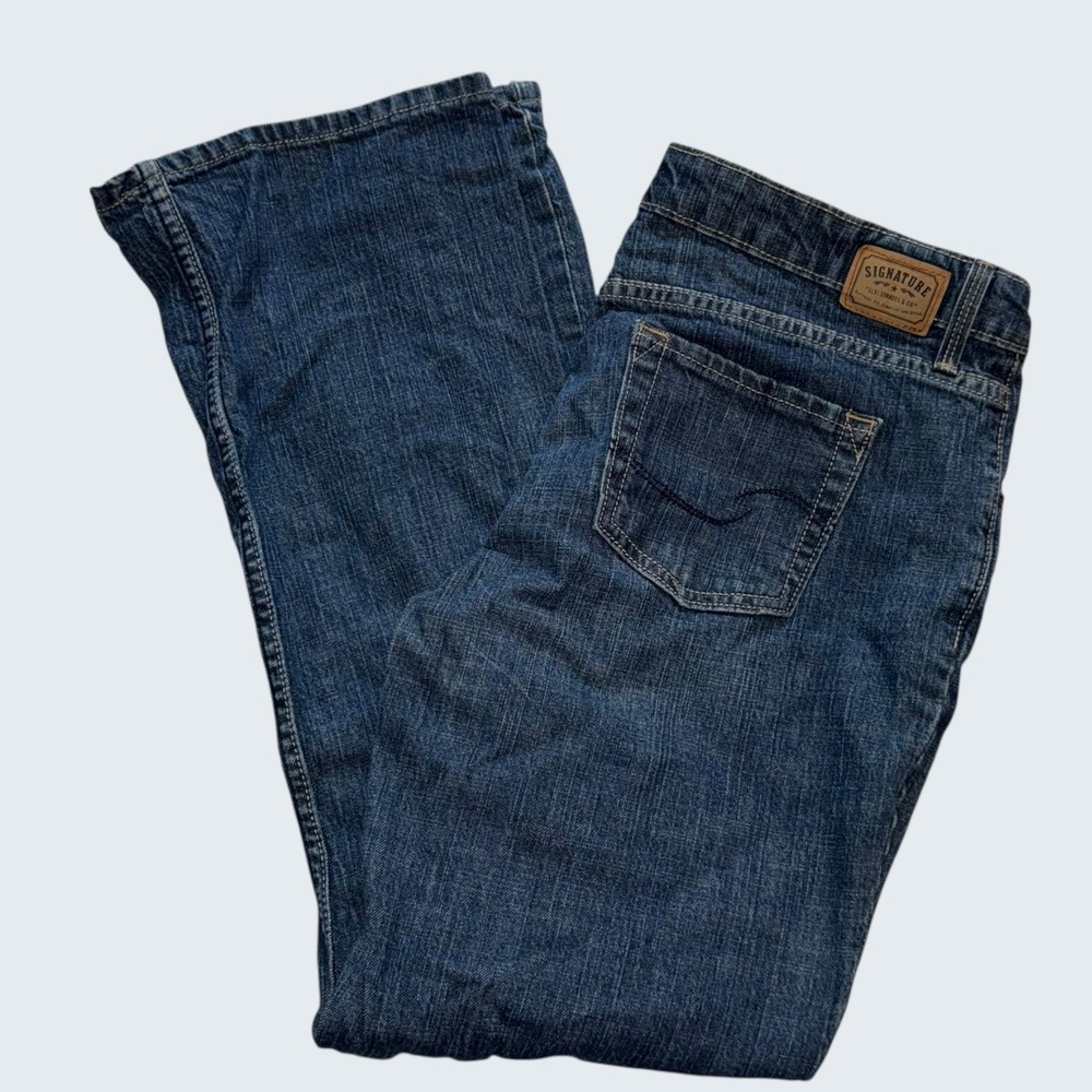 Signature by Levi Strauss & Co Mens Low Rise Bootcut Jeans Dark Wash Size 14 M